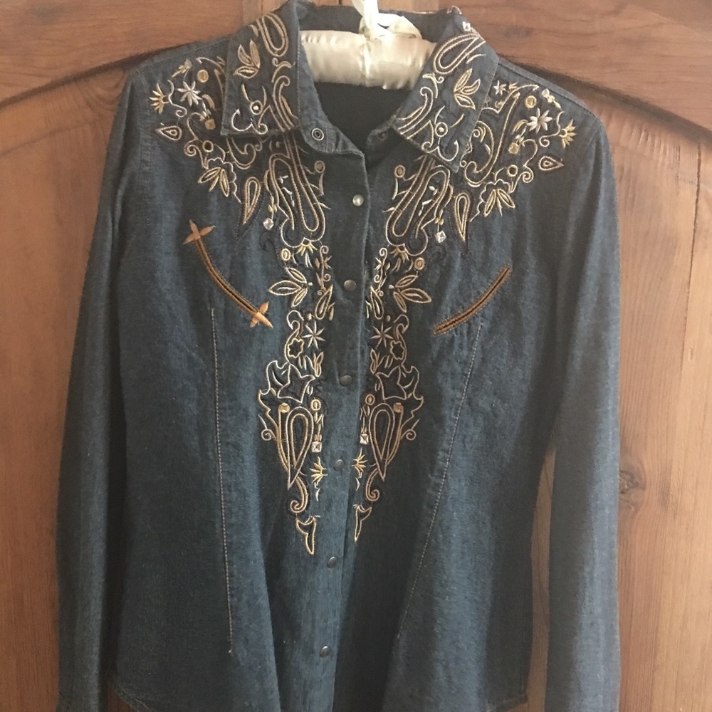 Pink Cattlelac Denim Shirt S